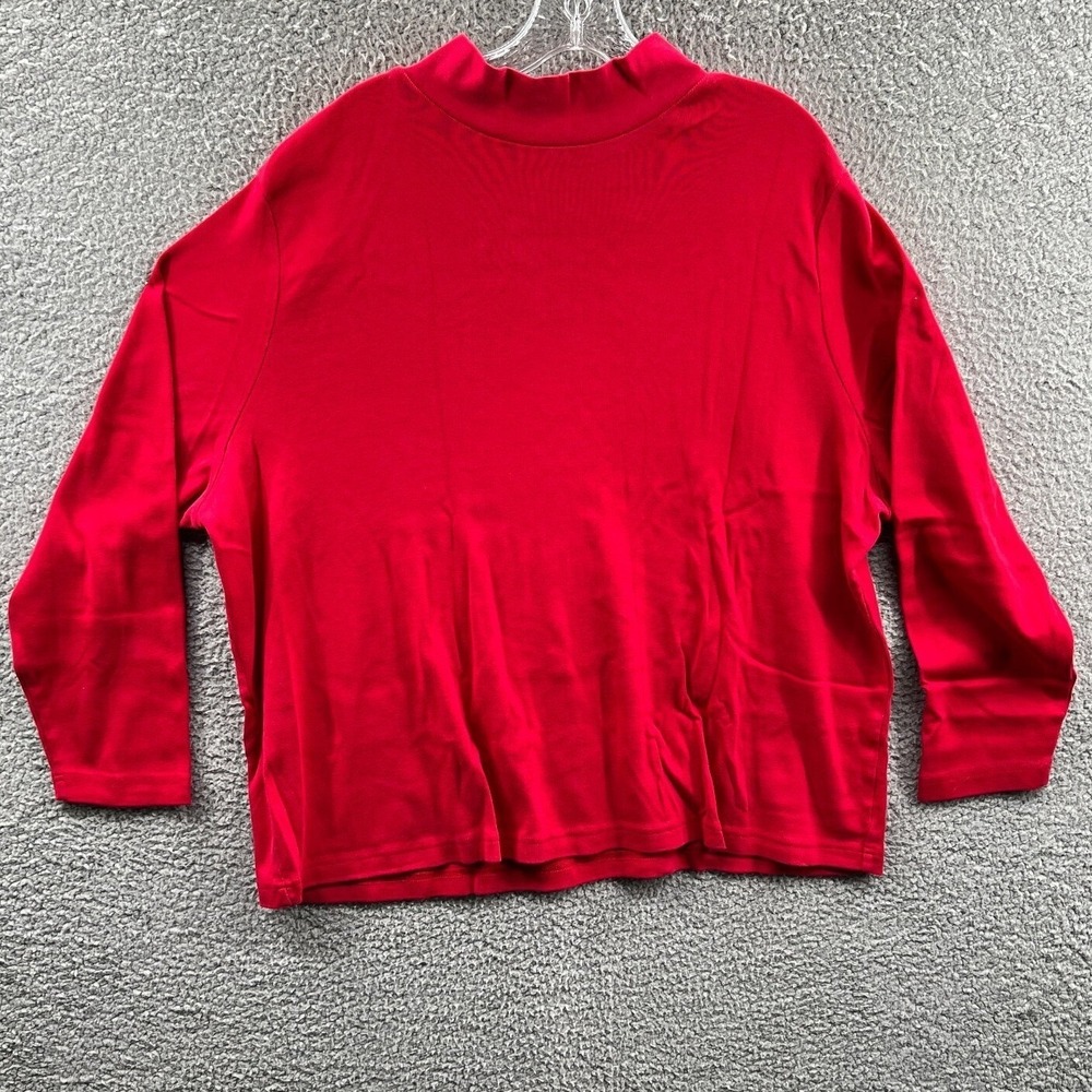 Womens Mock Neck Top 3X Plus Minimalist Classic Preppy Casual Layering Everyday